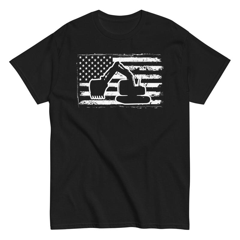 Heavy Equipment Operator Shirts - Patriotic Heavy Equipment Operator American Flag