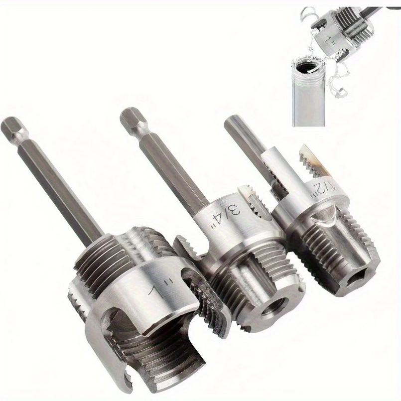 Pipe Threading Machine - 3pcs Heavy-Duty PVC/Plastic Pipe Threading Tool