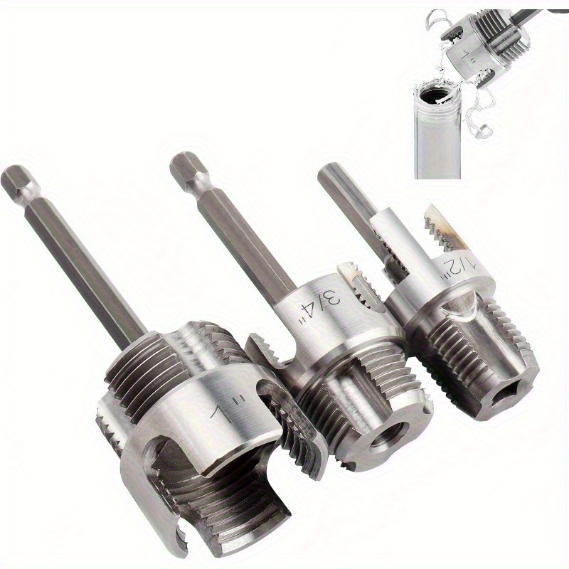 Pipe Threading Machine - 3pcs Heavy-Duty PVC/Plastic Pipe Threading Tool