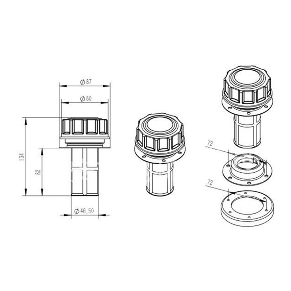 Fuel Tank Cap 87mm Leak Proof  - Heavy Equipment Freeport 리뷰 및 가격