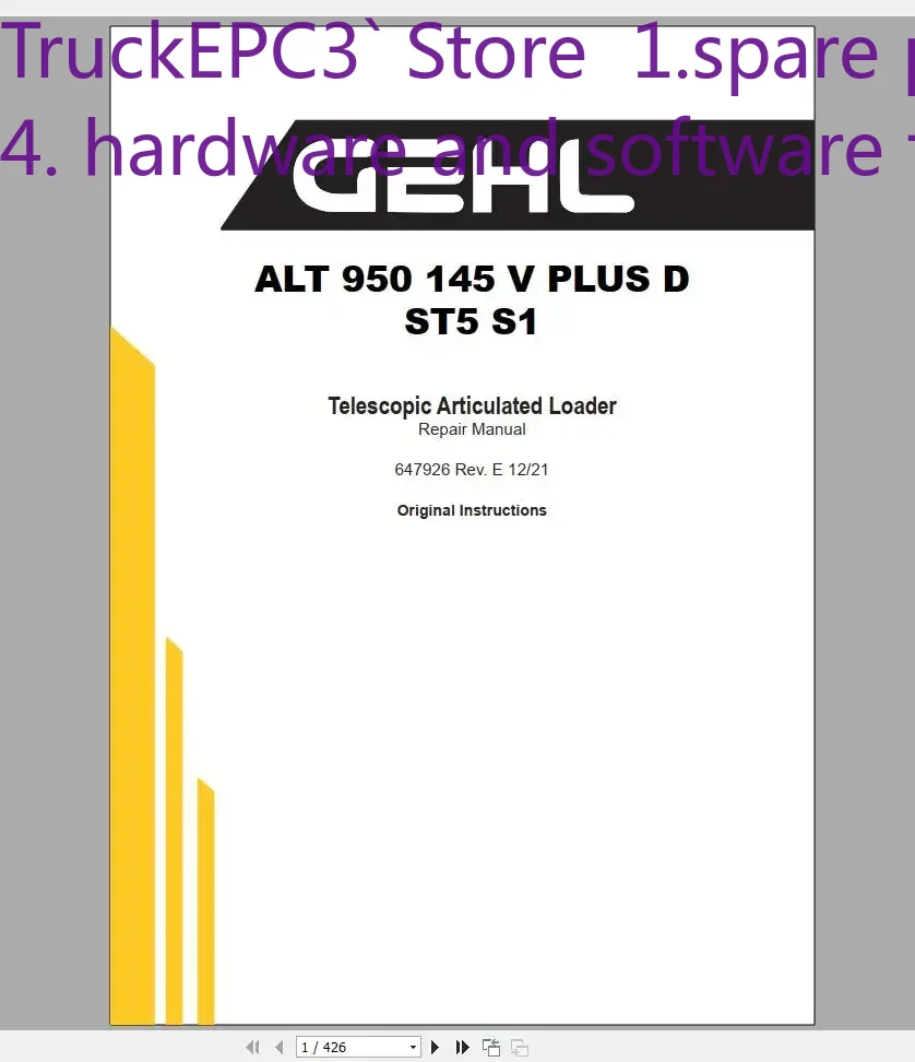 TruckEPC3 GEHL Machinery Heavy - Heavy Equipment Pdf 리뷰 및 가격