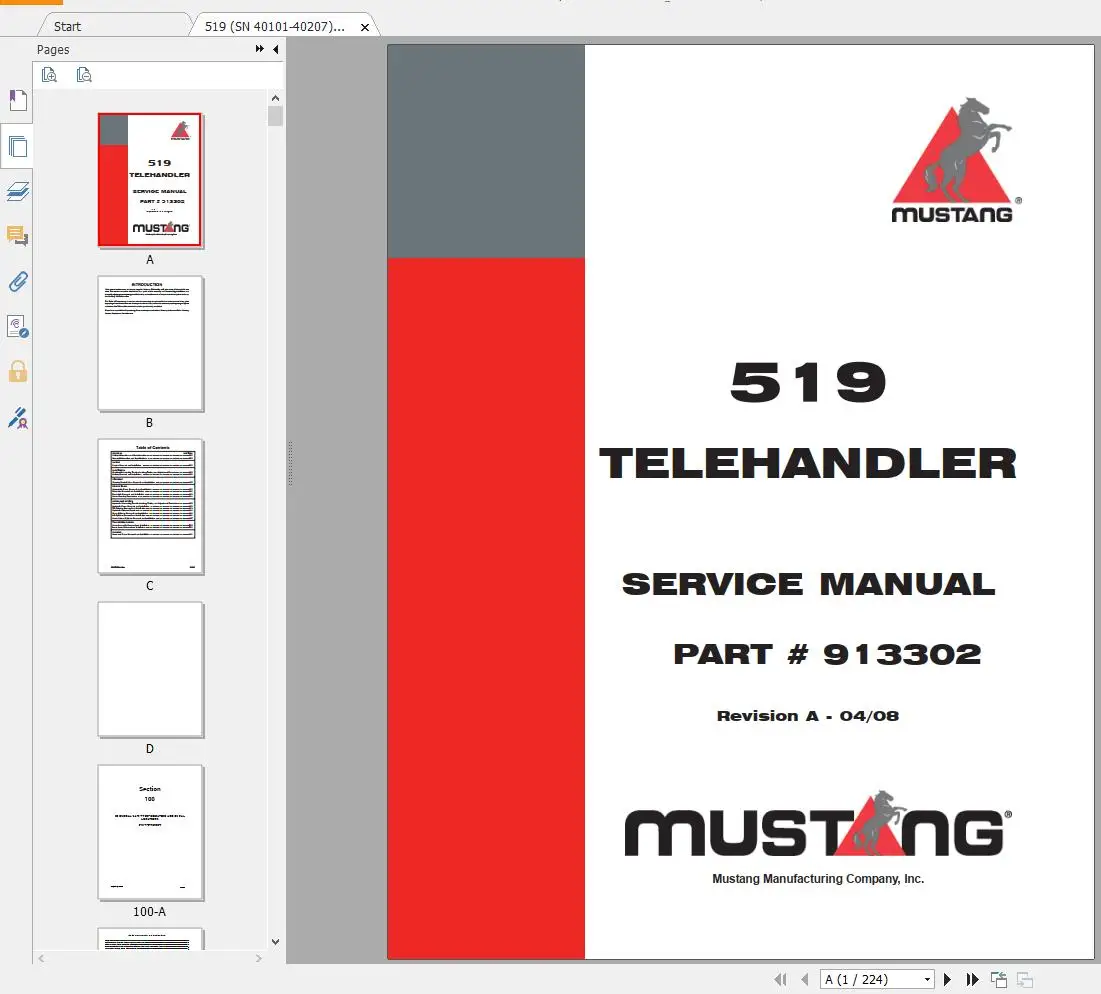 AutoDVD2 Mustang Machinery Hea - Heavy Equipment Pdf 리뷰 및 가격